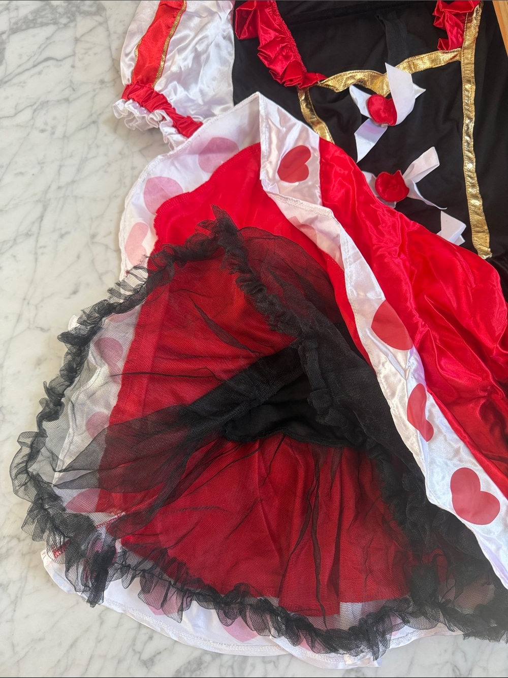 Halloween Queen of Hearts Costume Womens M Alice Wonderland - Picture 6 of 6
